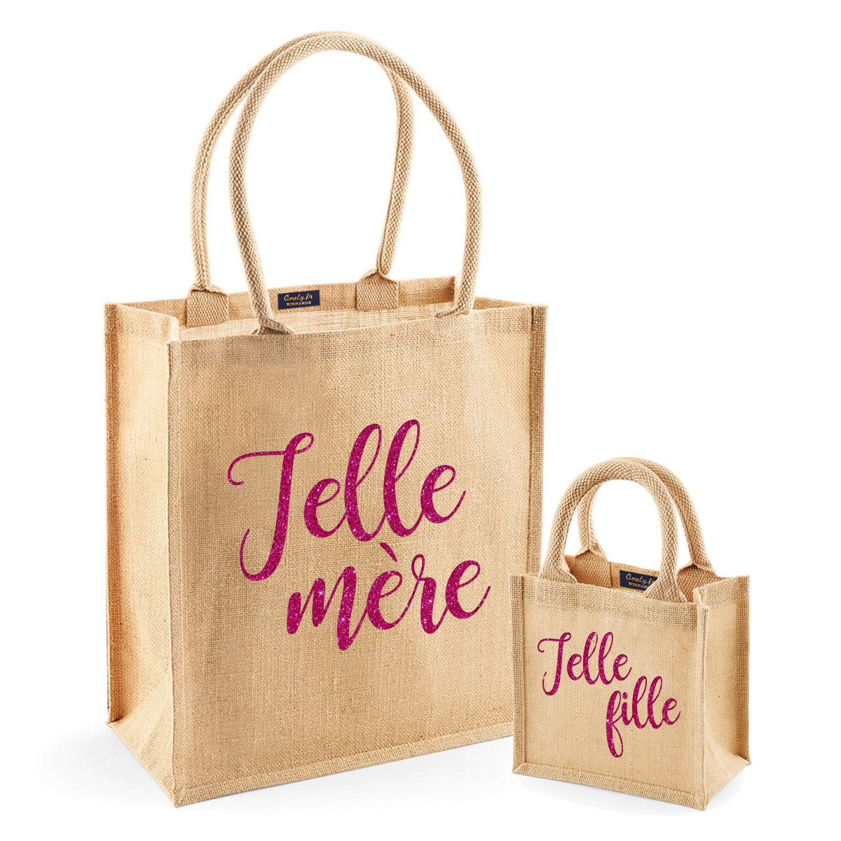 Petit sac cabas en jute personnalisable en France