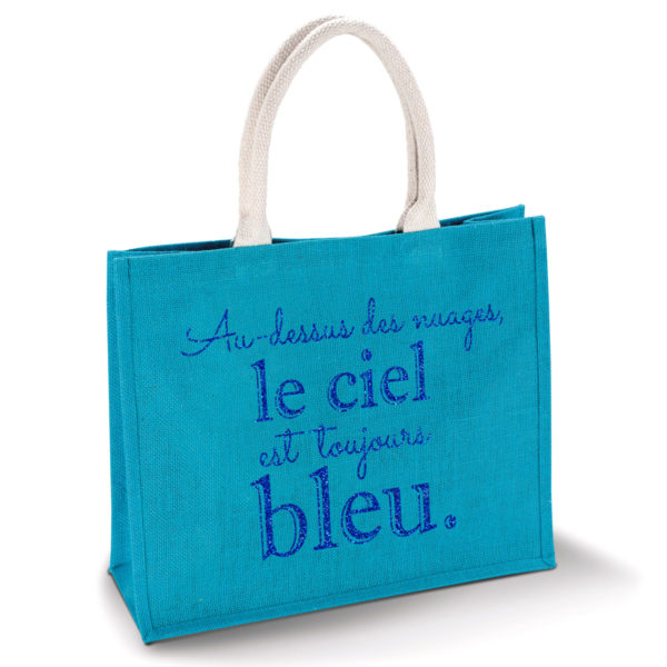 sac-bleu-turquoise-jute-cabas-23L-texte-personnalisable-marquage-couleur-paillette-onely-bleu