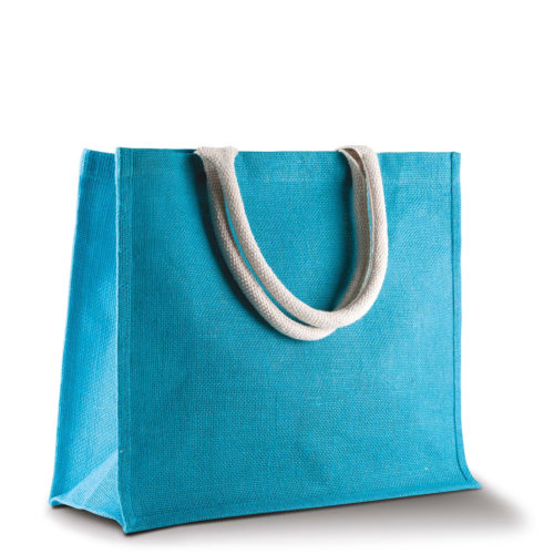 sac-bleu-turquoise-jute-cabas-23L-texte-personnalisable-marquage-couleur-paillette-onely-vierge